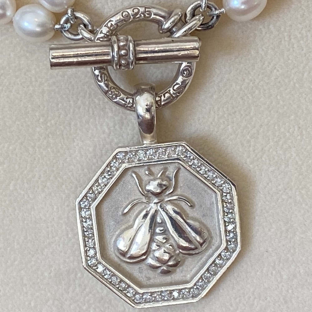 Slane ~ JUMBO Diamond BEE Enhancer Pearl Necklace - Picture 2 of 8